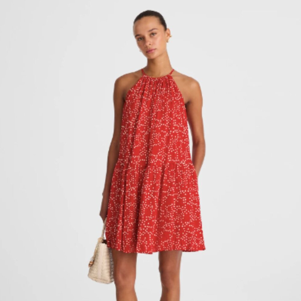 Madewell Drop-Waist Mini Dress in Dot NWT